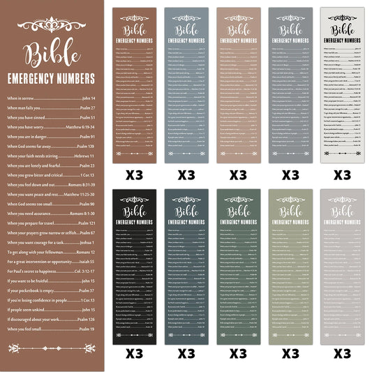 30 "Bible Emergency Numbers" Bookmarks